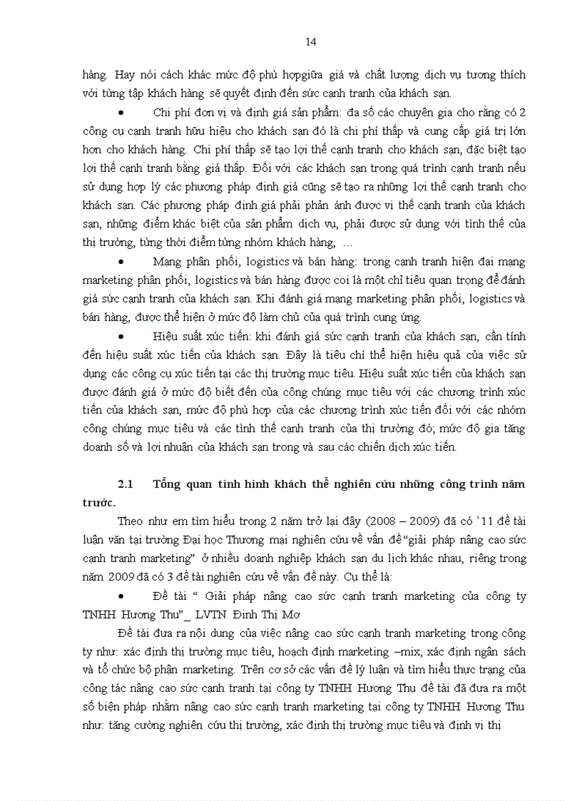 image for page Giải pháp nâng cao sức cạnh tranh marketing của khách sạn Hà Nội