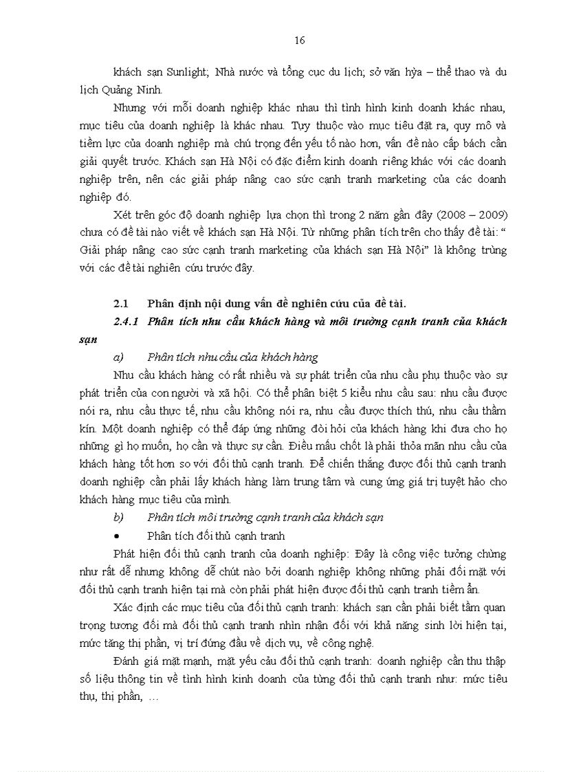 image for page Giải pháp nâng cao sức cạnh tranh marketing của khách sạn Hà Nội