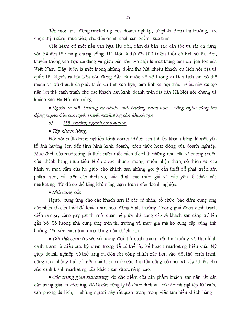 image for page Giải pháp nâng cao sức cạnh tranh marketing của khách sạn Hà Nội