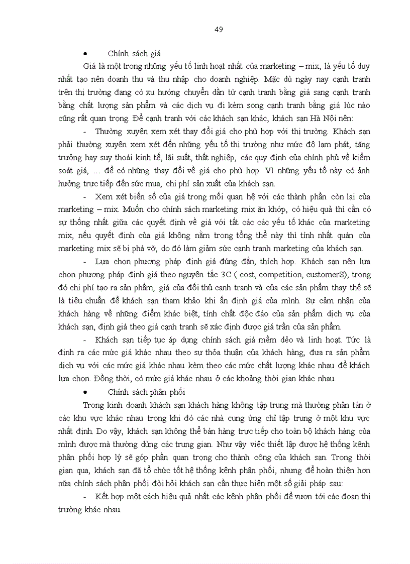 image for page Giải pháp nâng cao sức cạnh tranh marketing của khách sạn Hà Nội