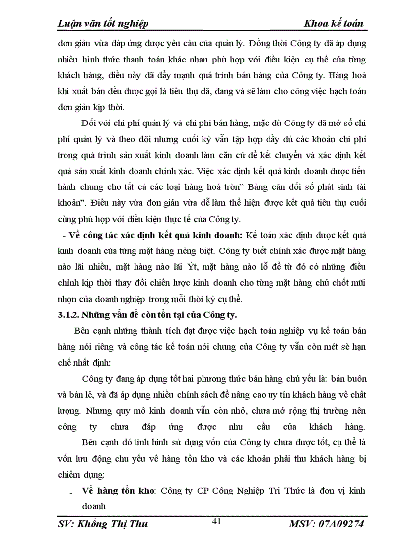 image for page Kế toán bán hàng và xác định kết quả kinh doanh tại Công ty cổ phần Công Nghiệp Tri Thức