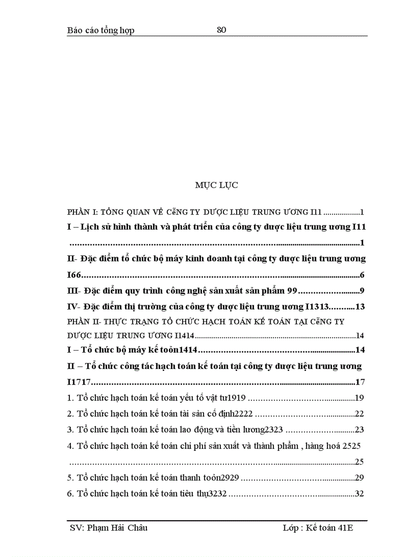 image for page Báo cáo thực tập tại Công ty Dược Liệu TWI l