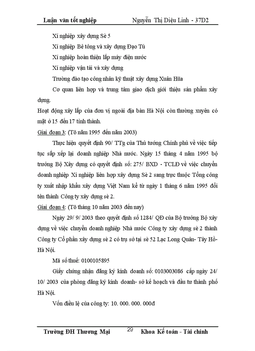 image for page Một số biện pháp tiết kiệm chi phí và hạ giá thành sản phẩm xây lắp tại Công ty cổ phần xây dựng số 2- Vinaconex 2