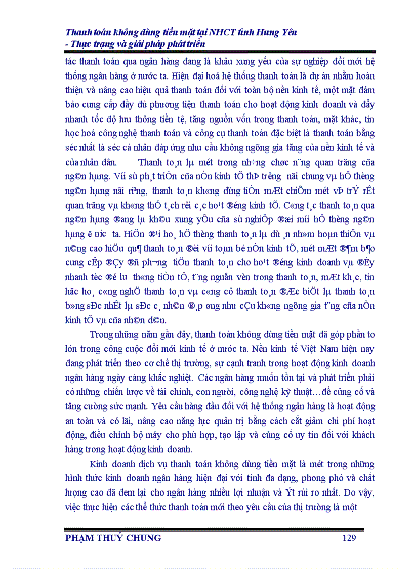 image for page Thanh toán không dùng tiền mặt tại Ngân hàng Công thương Hưng Yên -Thực trạng và giải pháp phát triển