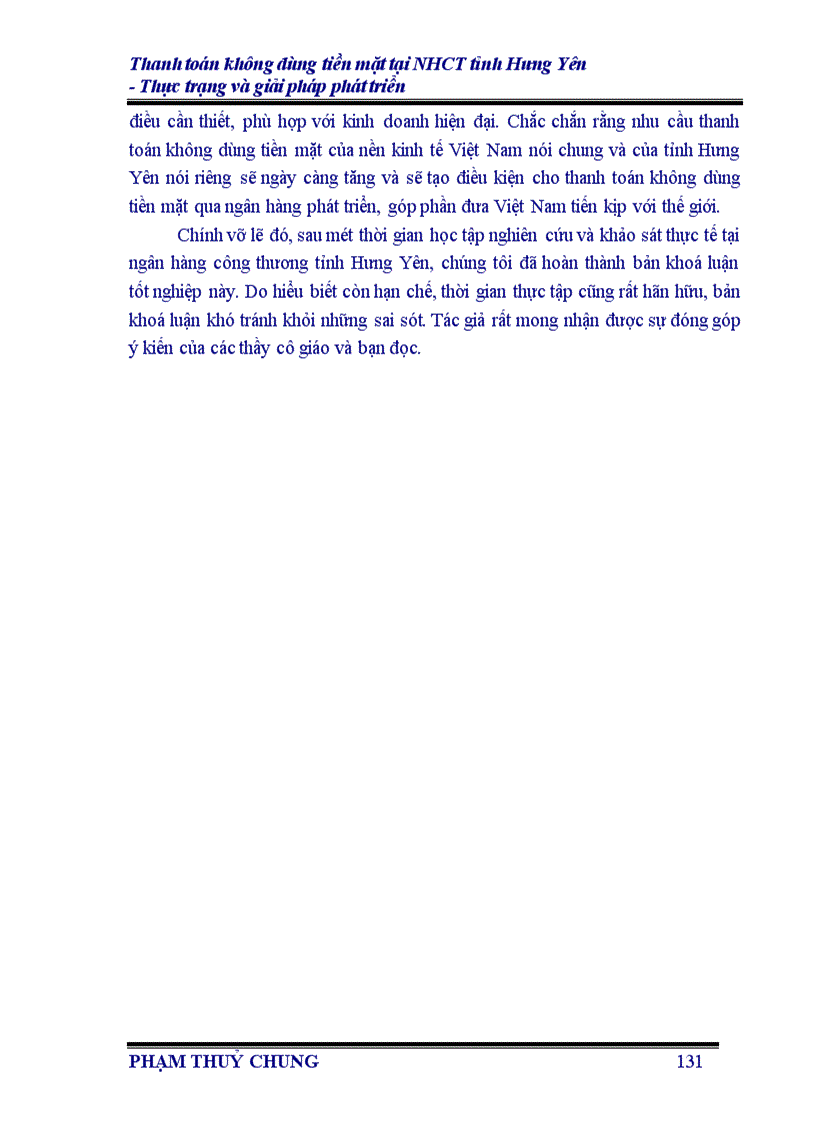 image for page Thanh toán không dùng tiền mặt tại Ngân hàng Công thương Hưng Yên -Thực trạng và giải pháp phát triển