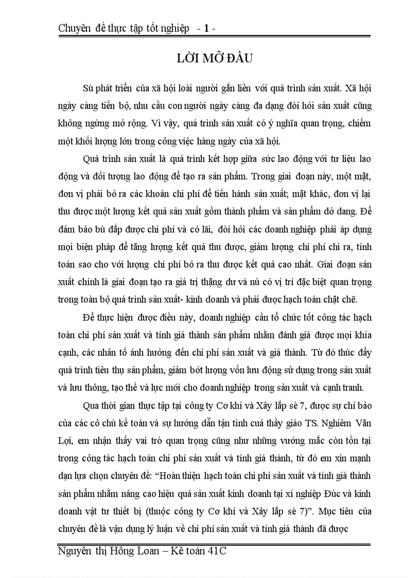 image for page Hoàn thiện hạch toán chi phí sản xuất và tính giá thành sản phẩm nhằm nâng cao hiệu quả sản xuất kinh doanh tại xí nghiệp Đúc và kinh doanh vật tư thiết bị (thuộc công ty Cơ khí và Xây lắp số 7)