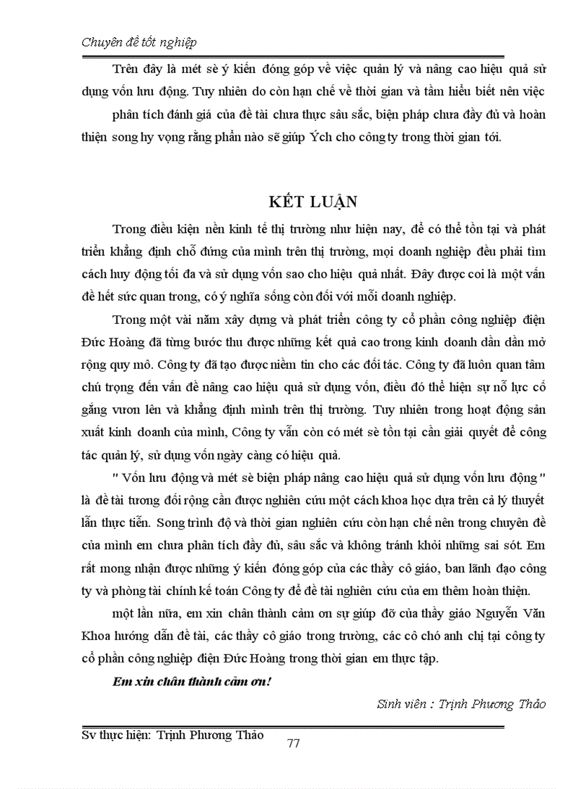 image for page Vốn lưu động và các biện pháp nâng cao hiệu quả sử dụng vốn lưu động ở công ty cổ phần công nghiệp điện Đức Hoàng