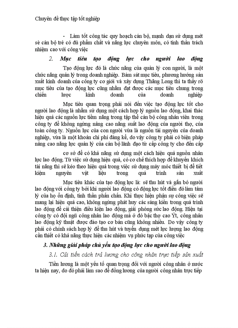 image for page Một số biện pháp tạo động lực cho người lao động nhằm nâng cao hiệu quả sản xuất ở Công ty cơ giới và xây dựng Thăng Long