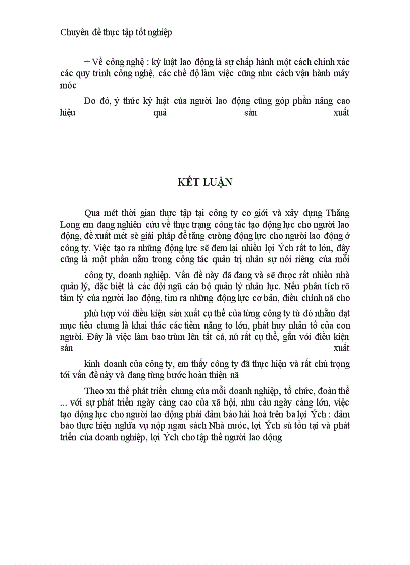image for page Một số biện pháp tạo động lực cho người lao động nhằm nâng cao hiệu quả sản xuất ở Công ty cơ giới và xây dựng Thăng Long