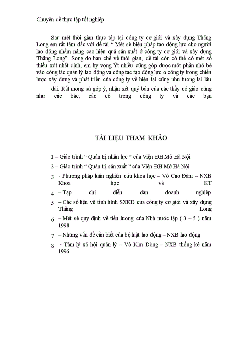 image for page Một số biện pháp tạo động lực cho người lao động nhằm nâng cao hiệu quả sản xuất ở Công ty cơ giới và xây dựng Thăng Long
