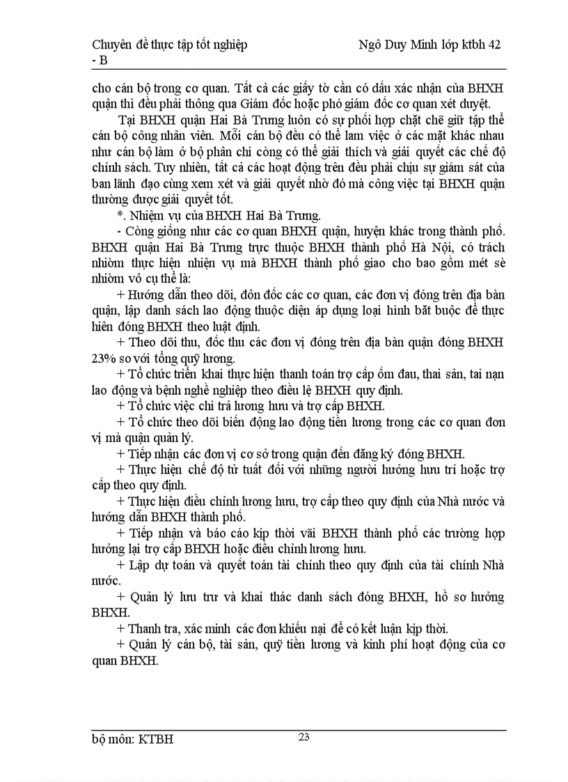 image for page Tình hình thu chi quỹ BHXH tại BHXH quận Hai Bà Trưng