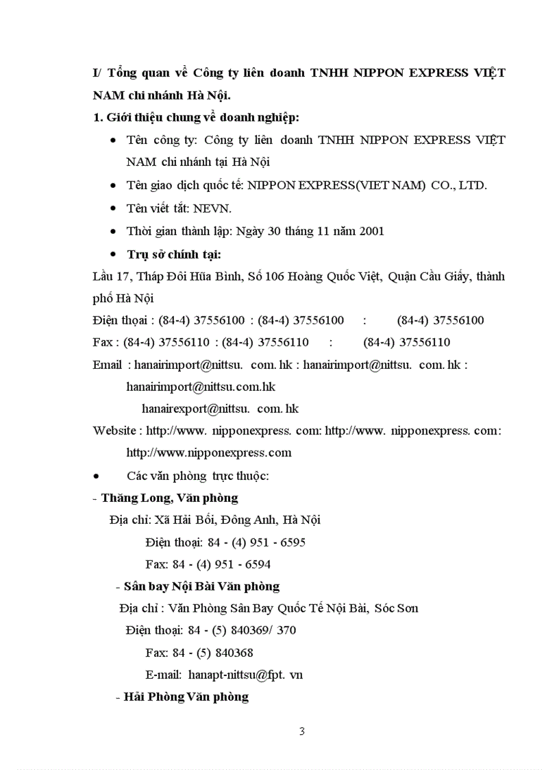 image for page Công ty Liên doanh TNHH nippon express việt nam chi nhánh hà nội