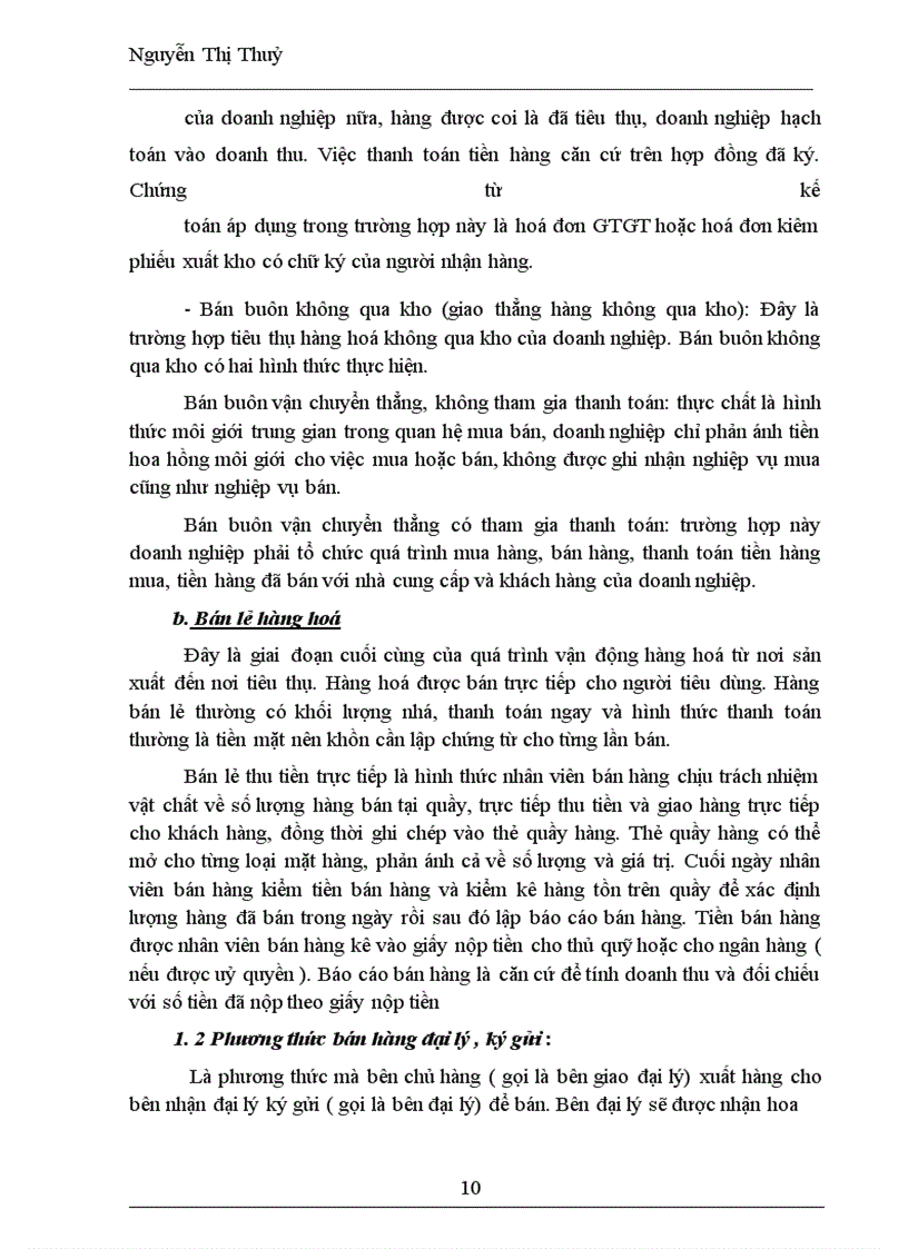 image for page Kế toán tiêu thụ hàng hoá & xác định kết quả tại Chi Nhánh Công ty TNHH Sản xuất và thương mại Thiên Long