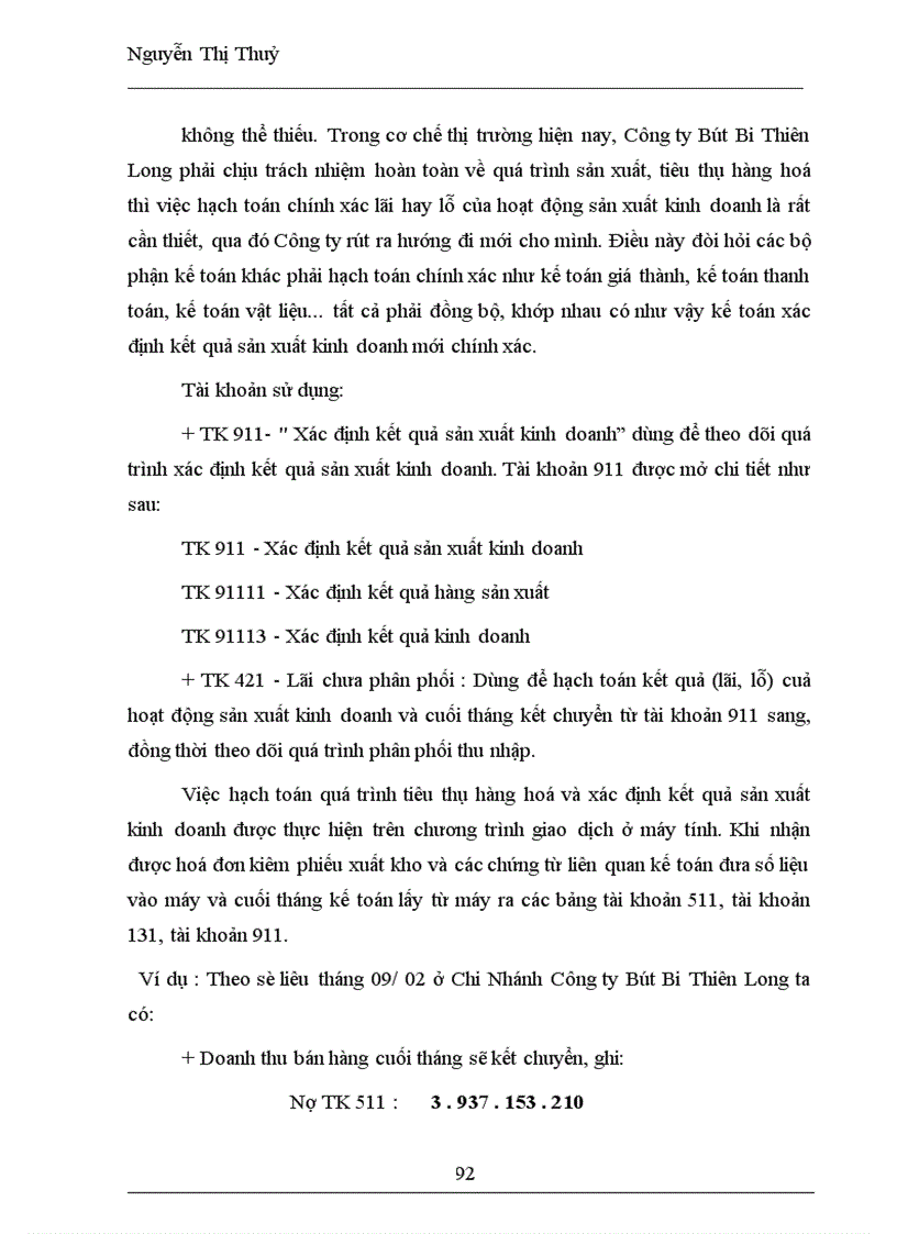 image for page Kế toán tiêu thụ hàng hoá & xác định kết quả tại Chi Nhánh Công ty TNHH Sản xuất và thương mại Thiên Long