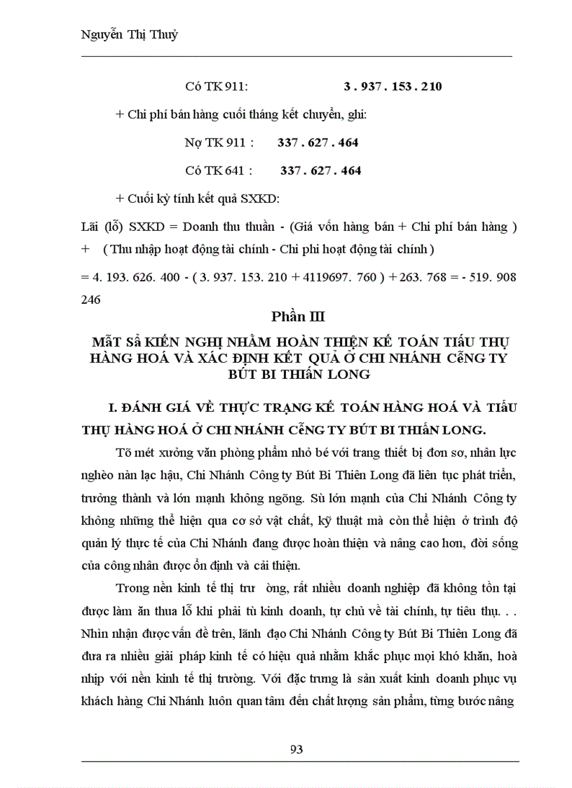 image for page Kế toán tiêu thụ hàng hoá & xác định kết quả tại Chi Nhánh Công ty TNHH Sản xuất và thương mại Thiên Long