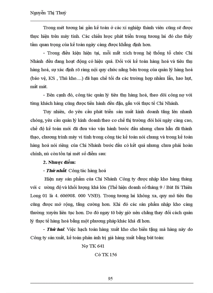 image for page Kế toán tiêu thụ hàng hoá & xác định kết quả tại Chi Nhánh Công ty TNHH Sản xuất và thương mại Thiên Long