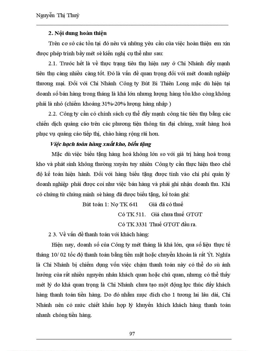 image for page Kế toán tiêu thụ hàng hoá & xác định kết quả tại Chi Nhánh Công ty TNHH Sản xuất và thương mại Thiên Long