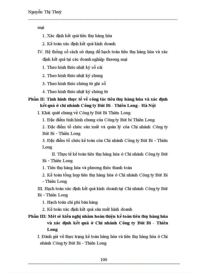 image for page Kế toán tiêu thụ hàng hoá & xác định kết quả tại Chi Nhánh Công ty TNHH Sản xuất và thương mại Thiên Long