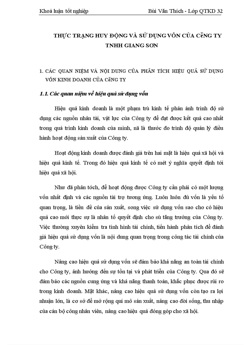 image for page Một số giải pháp nâng cao hiệu quả sử dụng vốn tại Công ty TNHH Giang Sơn