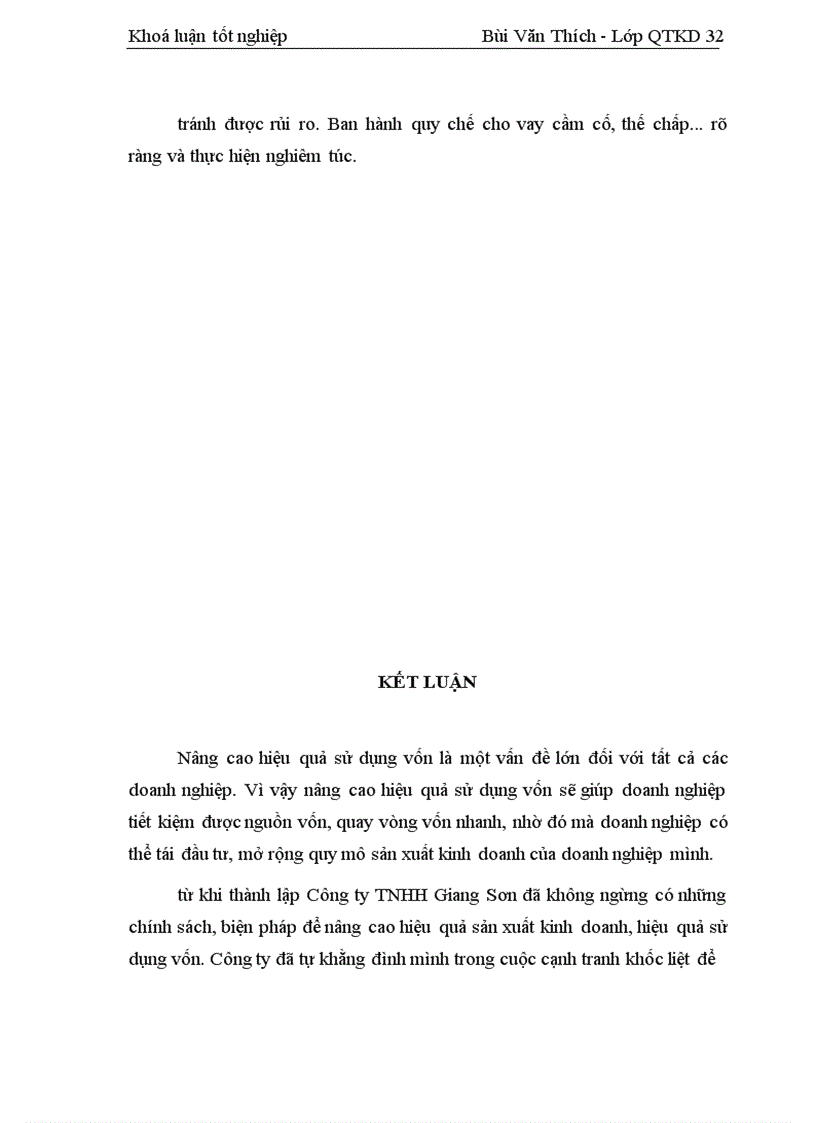 image for page Một số giải pháp nâng cao hiệu quả sử dụng vốn tại Công ty TNHH Giang Sơn