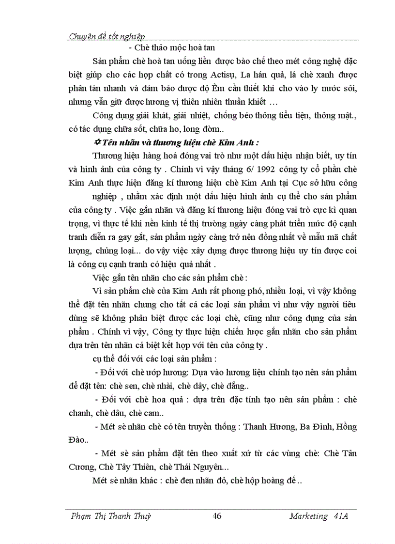 image for page Marketing hỗn hợp mở rộng thị trường chè của Công ty cổ phần chè Kim Anh