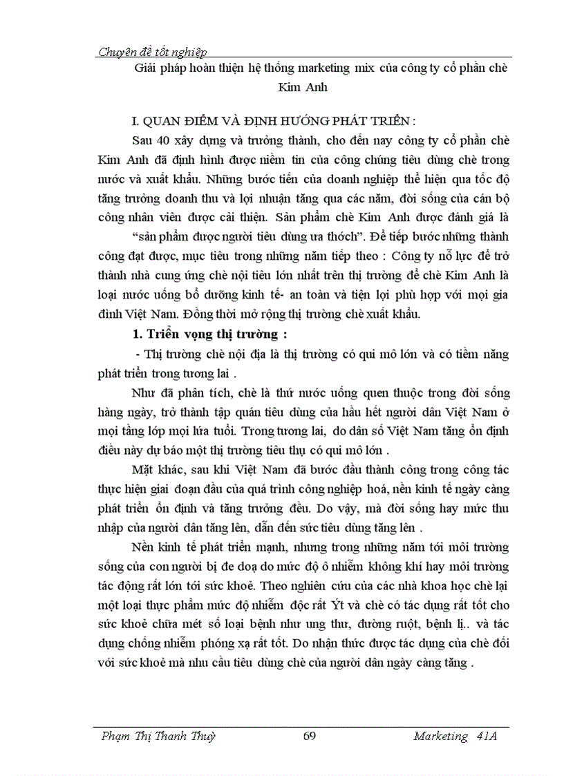 image for page Marketing hỗn hợp mở rộng thị trường chè của Công ty cổ phần chè Kim Anh