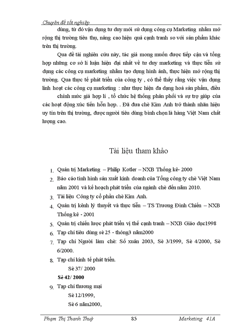 image for page Marketing hỗn hợp mở rộng thị trường chè của Công ty cổ phần chè Kim Anh