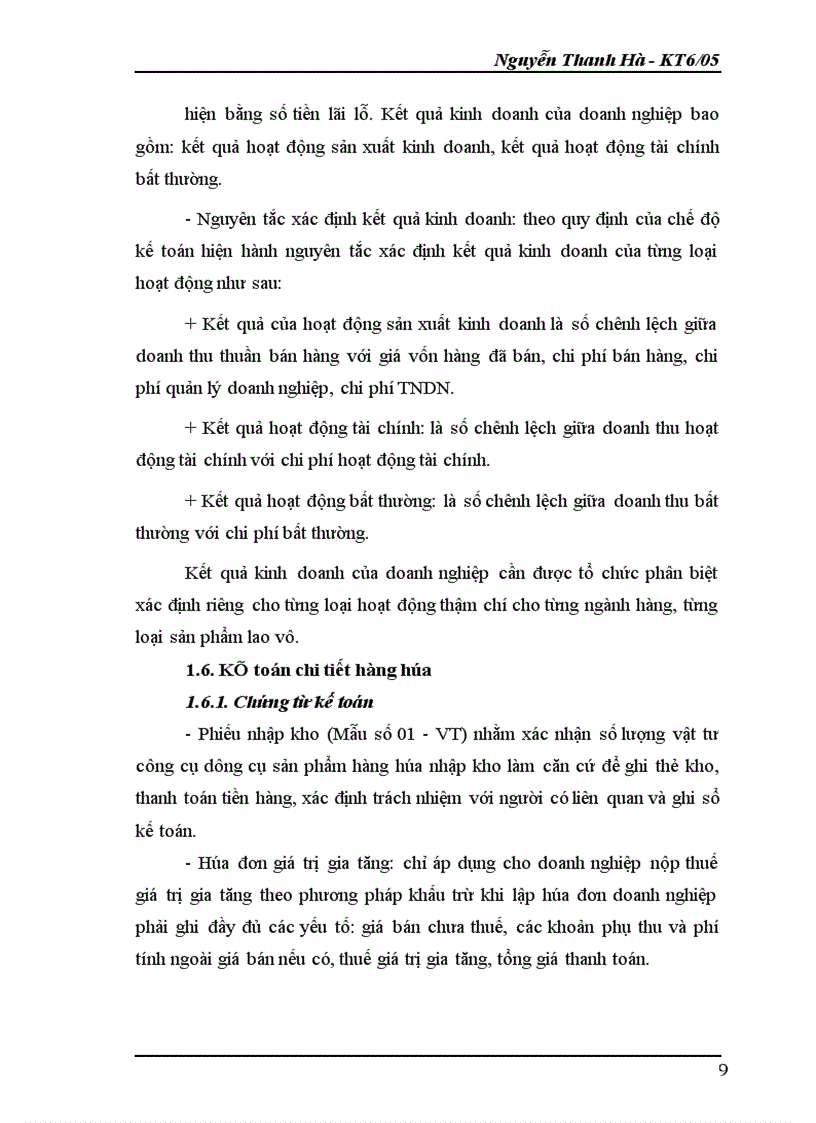 image for page Kế toán hàng hóa và xác định kết quả kinh doanh tại doanh nghiệp Thùy Trang