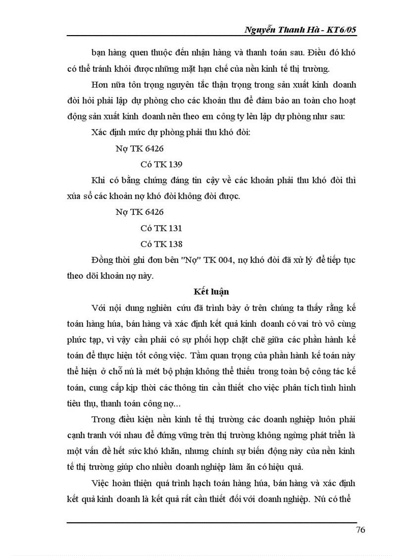 image for page Kế toán hàng hóa và xác định kết quả kinh doanh tại doanh nghiệp Thùy Trang