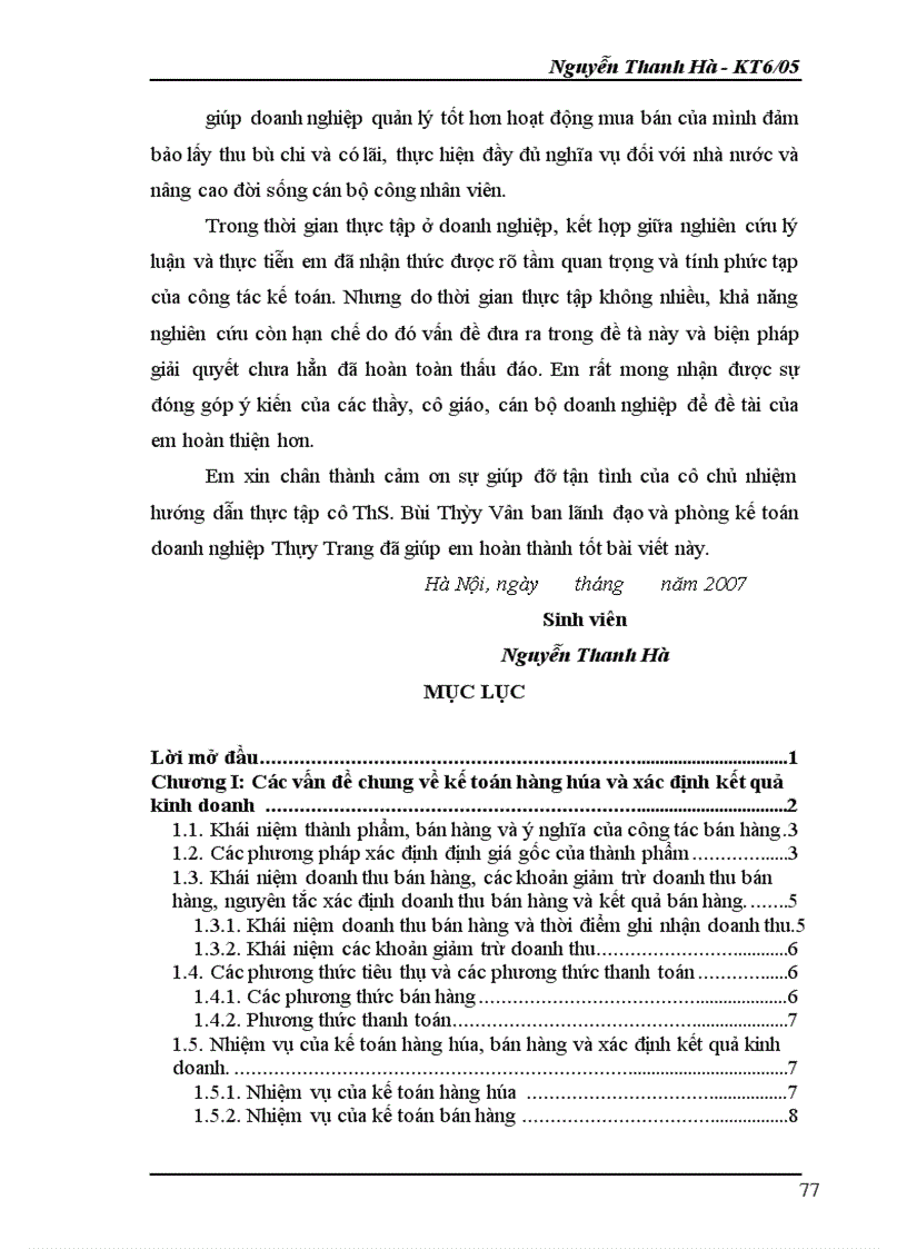 image for page Kế toán hàng hóa và xác định kết quả kinh doanh tại doanh nghiệp Thùy Trang