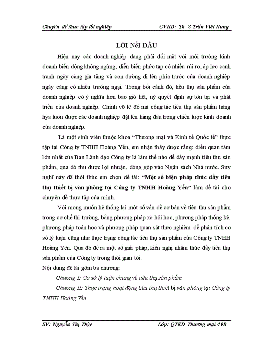 image for page Một số biện pháp thúc đẩy tiêu thụ thiết bị văn phòng tại Công ty TNHH Hoàng Yến