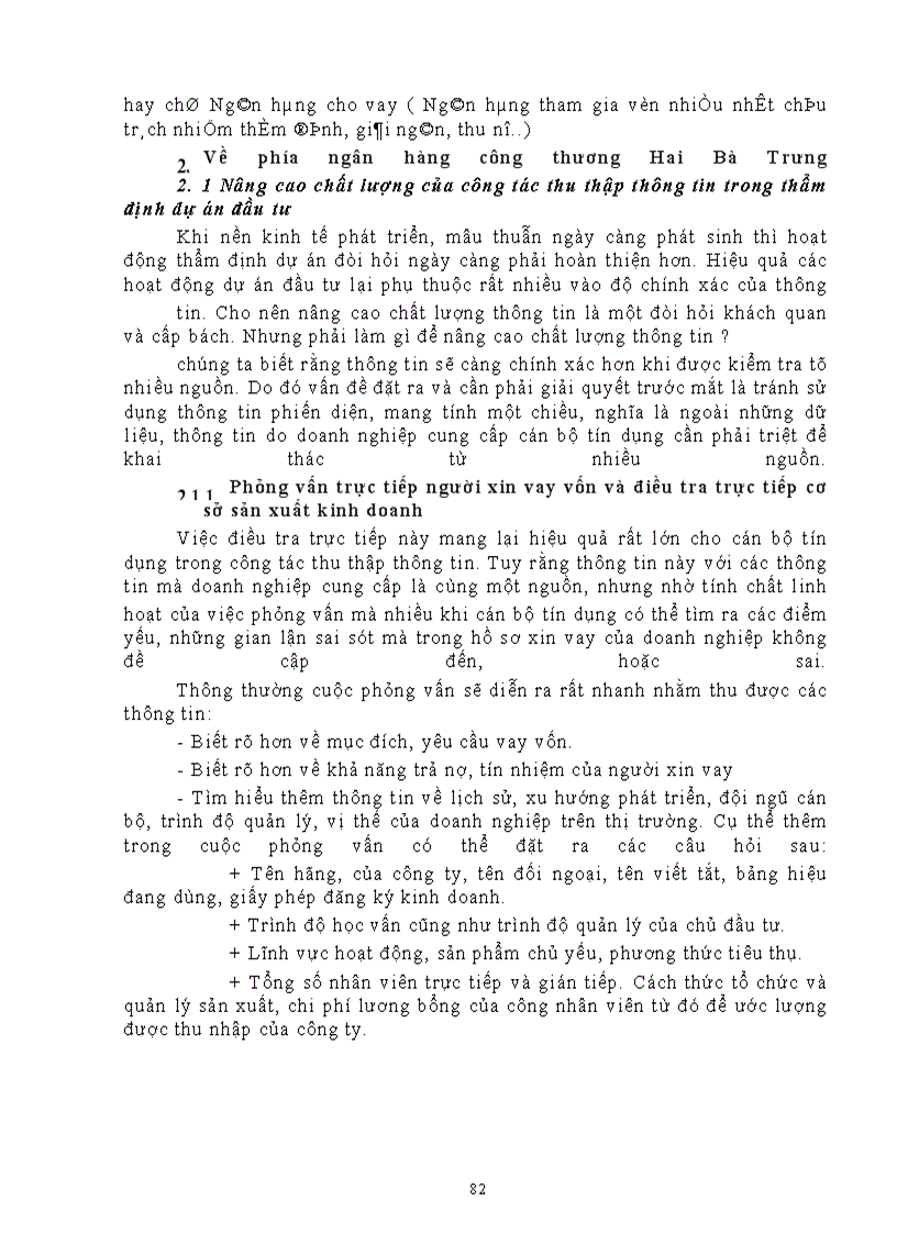 image for page Công tác thẩm định dự án đầu tư tại ngân hàng công thương khu vực II - Hai Bà Trưng