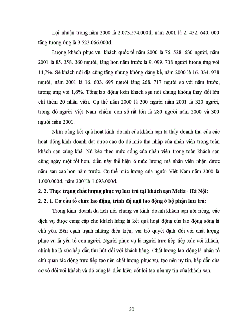 image for page Một số ý kiến đề xuất nhằm hoàn thiện chất lượng phục vụ lưu trú trong kinh doanh khách sạn tại khách sạn Melia - Hà Nội