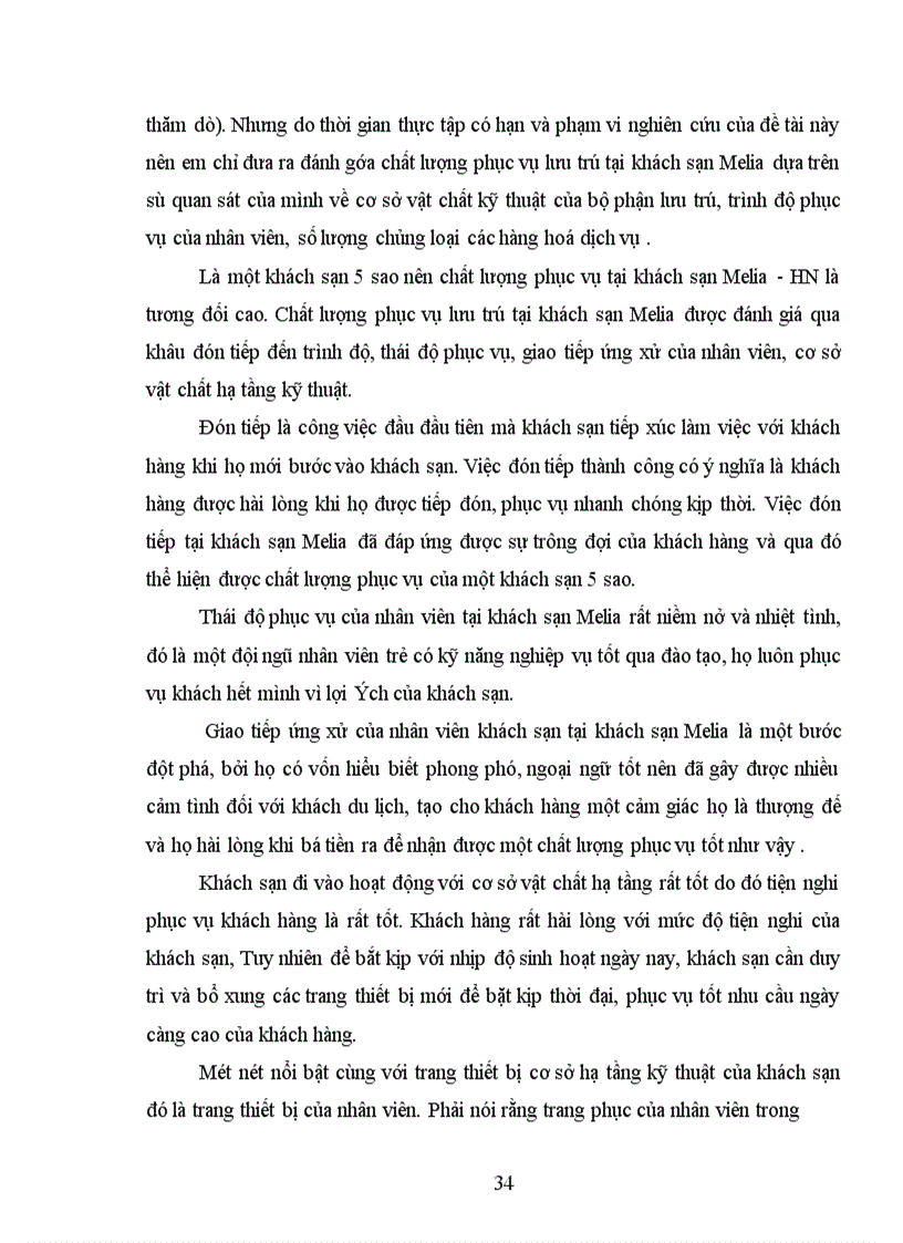 image for page Một số ý kiến đề xuất nhằm hoàn thiện chất lượng phục vụ lưu trú trong kinh doanh khách sạn tại khách sạn Melia - Hà Nội