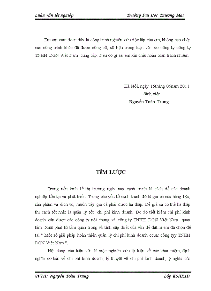 image for page Một số giải pháp hoàn thiện quản lý chi phí kinh doanh của công tyy TNHH DGN Việt Nam