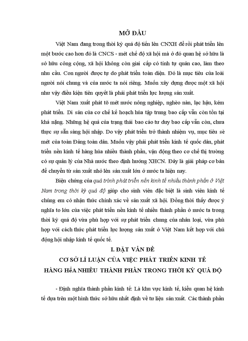 image for page Cơ sở lí luận của việc phát triển kinh tế hàng hóa nhiều thành phần trong thời kỳ quá độ