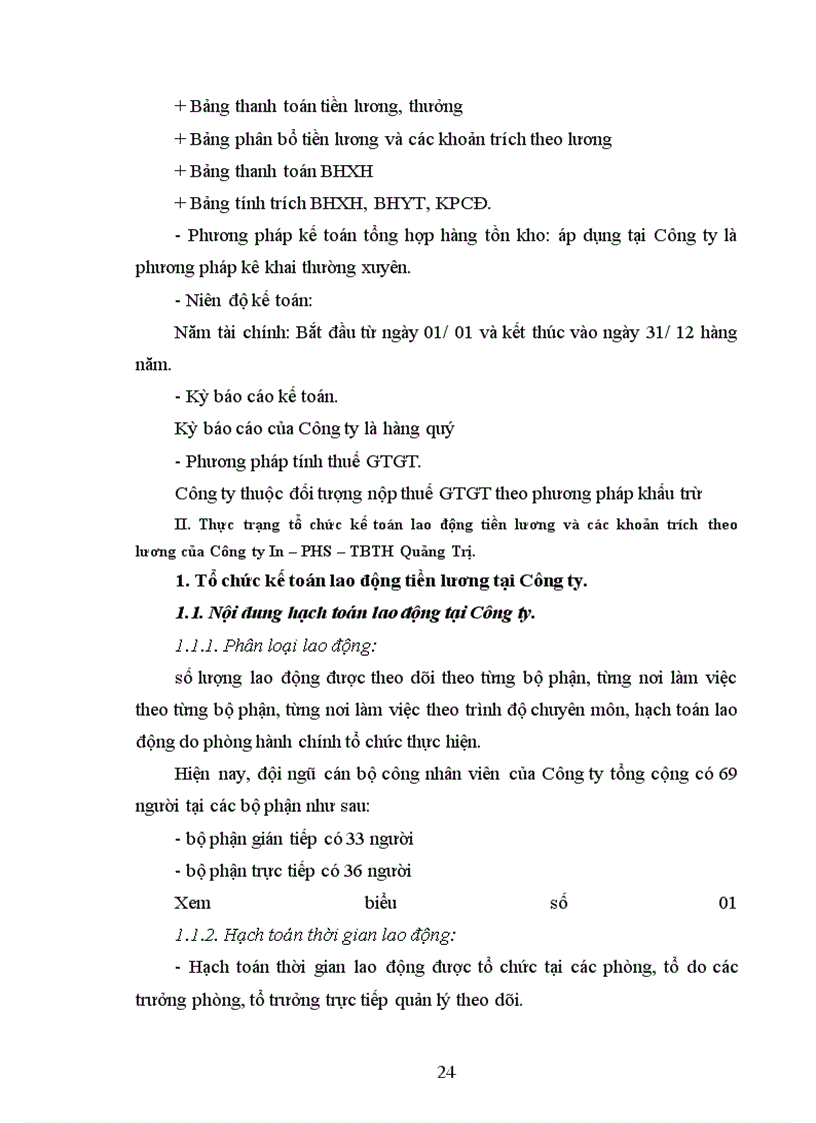 image for page Kế toán tiền lương và các khoản trích theo lương tại Công ty In – PHS TBTH Quảng Trị.