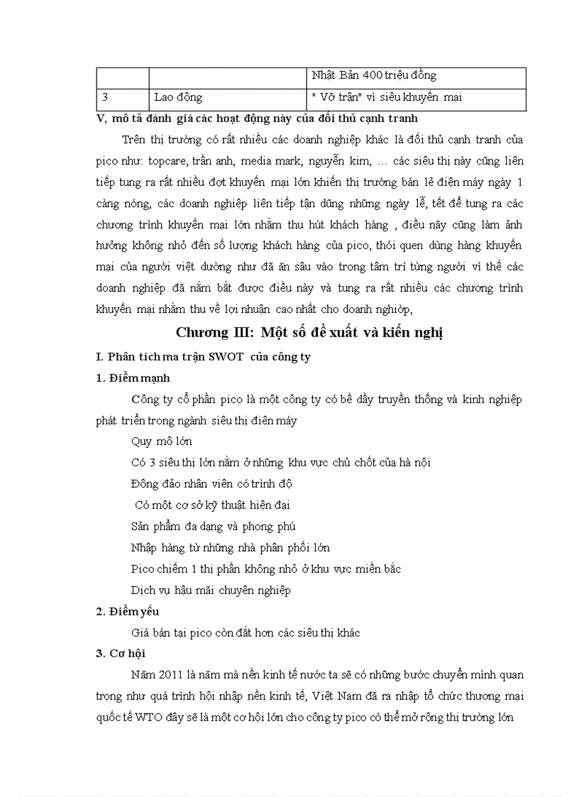 image for page Phát triển chương trình quảng cáo, quan hệ công chúng, tổ chức sự kiện trên các hệ thống siêu thị của công ty cổ phần Pico