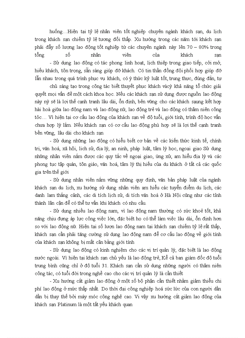 image for page Hoàn thiện bố trí và sử dụng nhân lực tại khách sạn Platinum