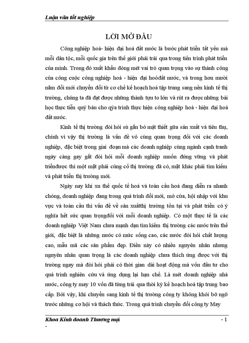 image for page Hoàn thiện các giải pháp MAR- MIX xuất khẩu hàng may mặc của công ty May 10 sang thị trường EU
