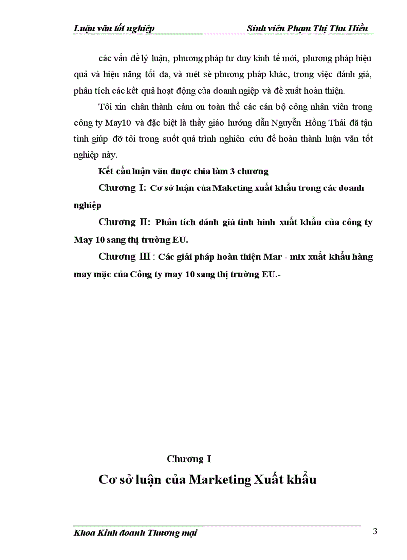 image for page Hoàn thiện các giải pháp MAR- MIX xuất khẩu hàng may mặc của công ty May 10 sang thị trường EU