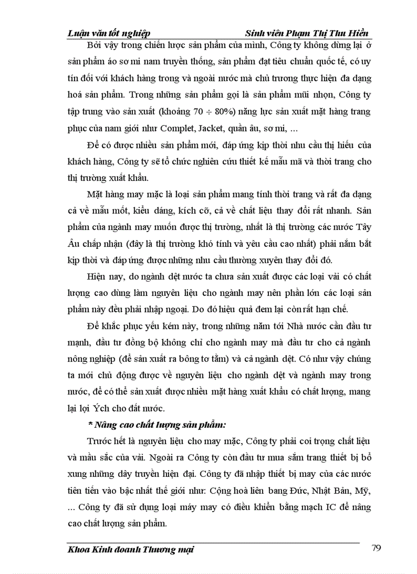 image for page Hoàn thiện các giải pháp MAR- MIX xuất khẩu hàng may mặc của công ty May 10 sang thị trường EU