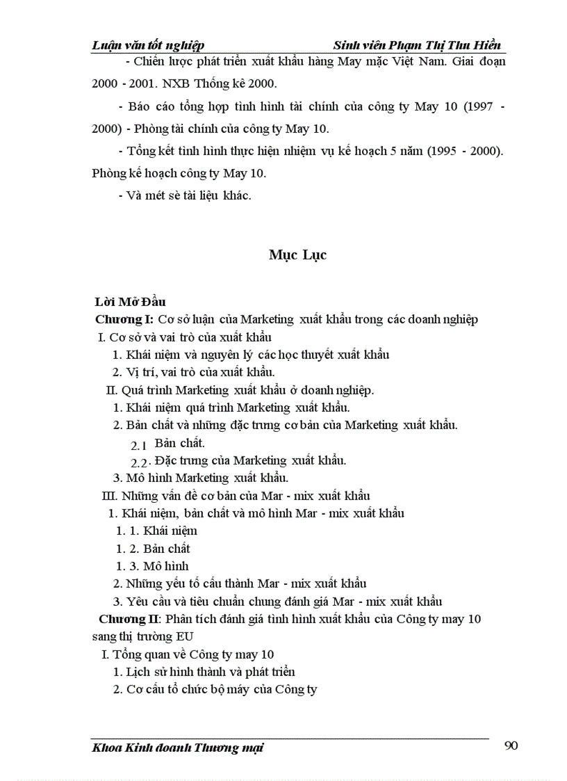 image for page Hoàn thiện các giải pháp MAR- MIX xuất khẩu hàng may mặc của công ty May 10 sang thị trường EU