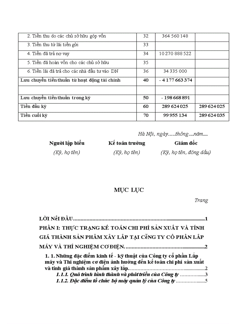 image for page Thực trạng kế toán chi phí sản xuất và tính giá thành sản phẩm xây lắp tại công ty cổ phẩn lắp máy và thí nghiệm cơ điện