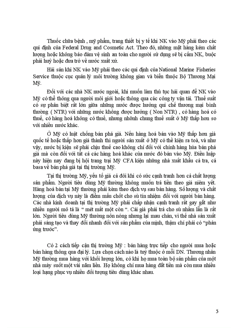 image for page Thị trường Hoa Kỳ và những vấn đề cần quan tâm