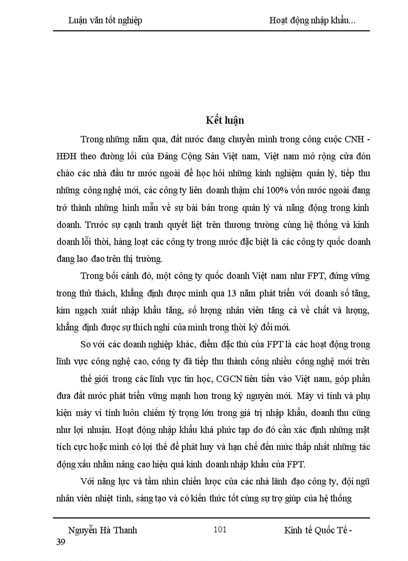 image for page Hoạt động nhập khẩu máy vi tính và phụ kiện máy vi tính của công ty FPT