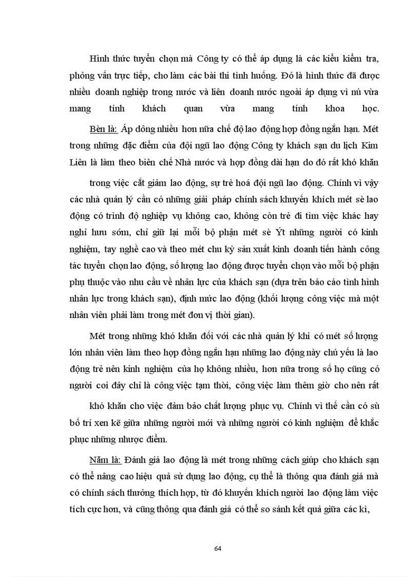 image for page Nâng cao hiệu quả sử dụng lao động tại Công ty khách sạn du lịch Kim Liên