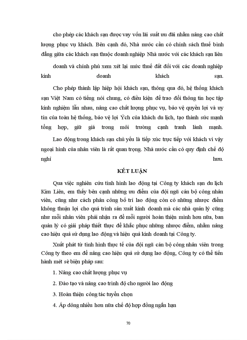 image for page Nâng cao hiệu quả sử dụng lao động tại Công ty khách sạn du lịch Kim Liên