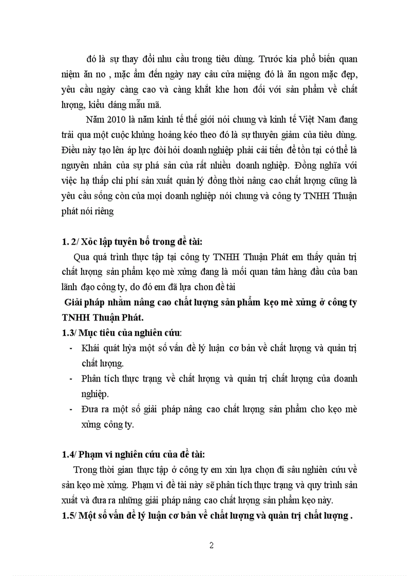 image for page Trong thời gian thực tập ở công ty em xin lựa chọn đi sâu nghiên cứu về sản kẹo mè xửng