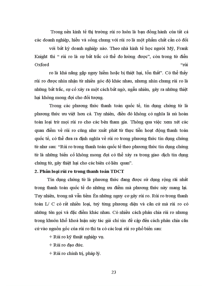 image for page Rủi ro trong phương thức thanh toán Tín dụng chứng từ và các giải pháp hạn chế rủi ro tại Sở giao dịch Ngân hàng Nông nghiệp và Phát triển Nông thôn Việt Nam